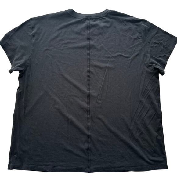 Lululemon All Yours Tee Shirt Black Plus Size 16 Cotton Relaxed Loose Fit - Picture 3 of 3